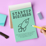 Startup business planning concept with notebook representing startup consulting and venture growth strategy