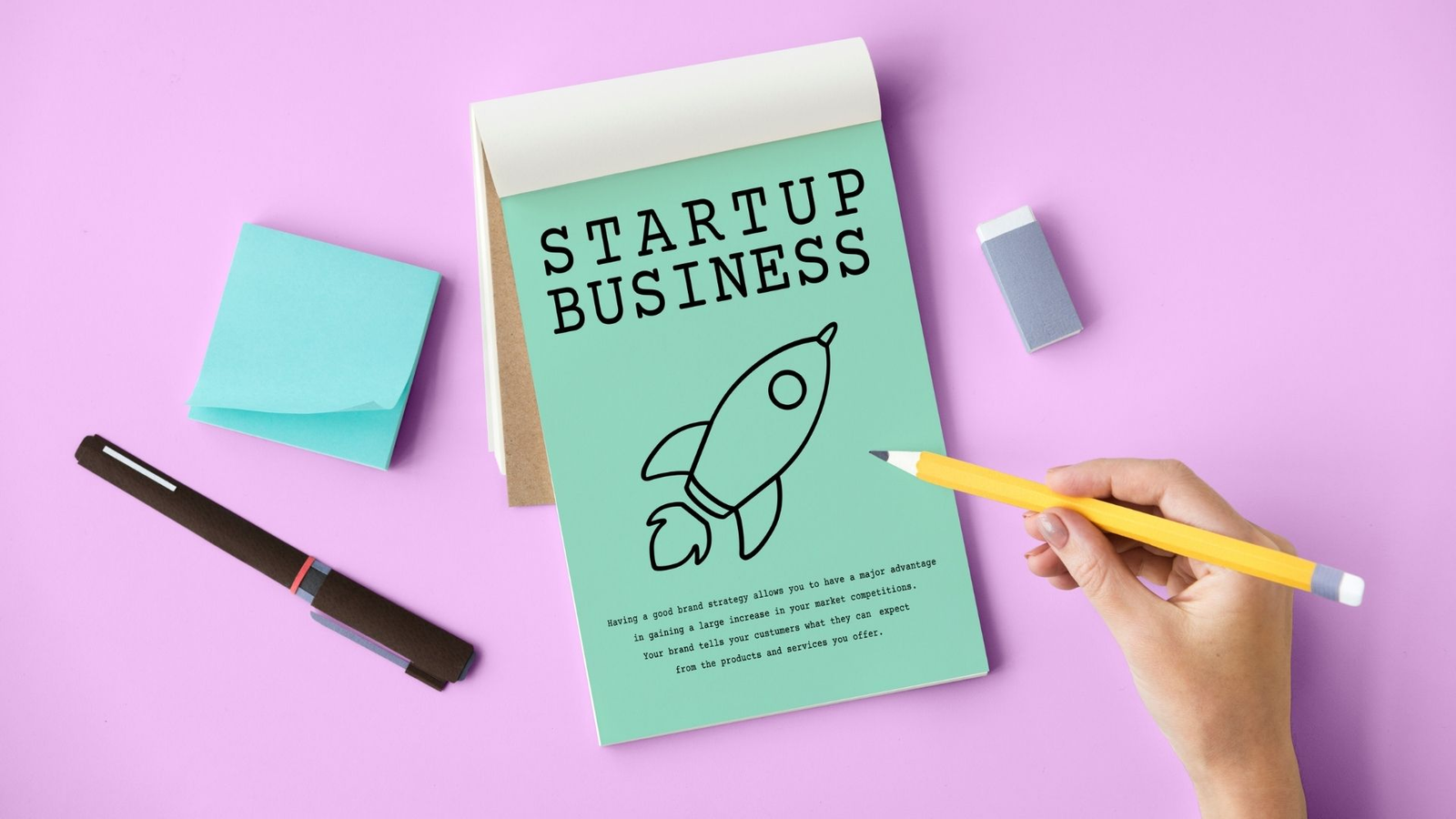 Startup business planning concept with notebook representing startup consulting and venture growth strategy
